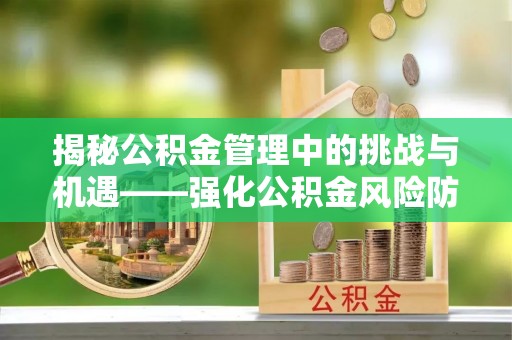 碾子山揭秘公积金管理中的挑战与机遇——强化公积金风险防控的多维策略