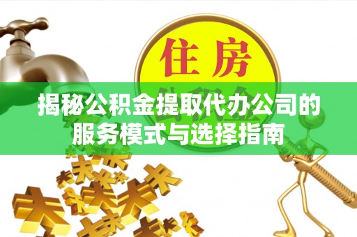 碾子山揭秘公积金提取代办公司的服务模式与选择指南